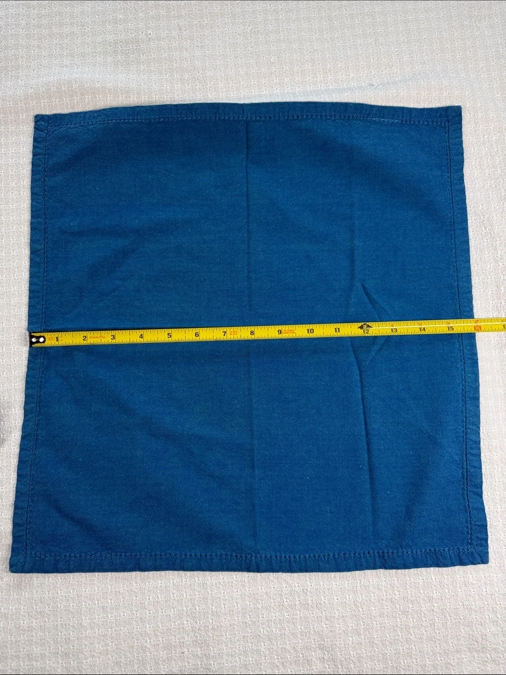 Blue and teal color block placemats with blue napkins 100% cotton made in India
